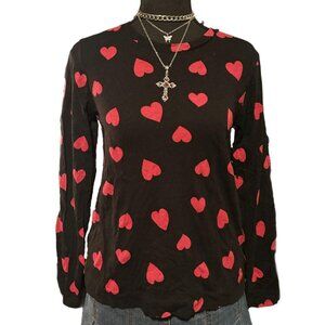 black & red grunge long sleeve top